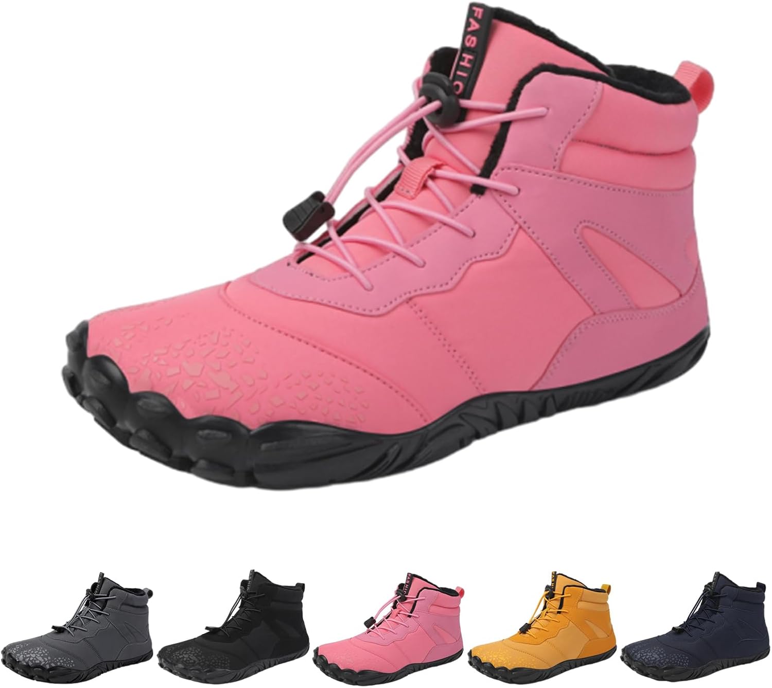 

Зимняя обувь для походов для женщин и мужчин, 2025 обновленные зимние ботинки, теплые водонепроницаемые ботинки с широкой носочной частью для альпинизма и спорта Takezumi, розовый