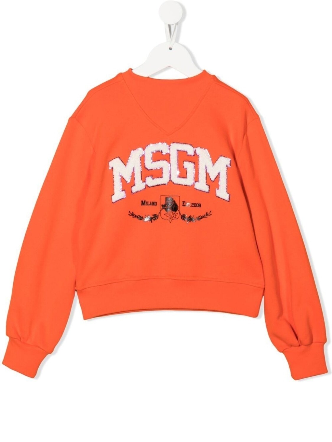 

MSGM Kids толстовка с фактурным логотипом, оранжевый