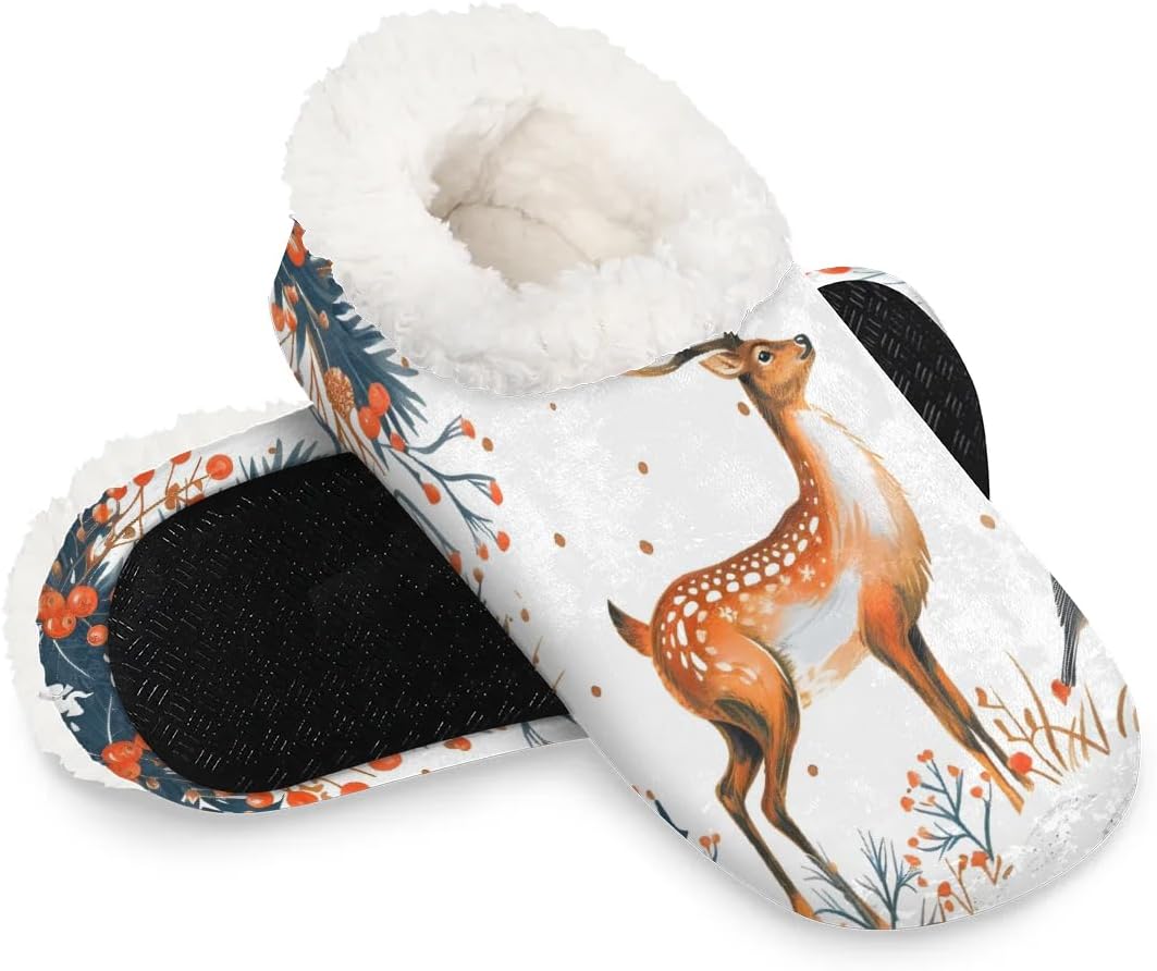 

Домашние тапочки Hsnar с животным принтом и цветами для женщин, мягкие, легкие мужские домашние тапочки, женские тапочки, Christmas Deer Elk