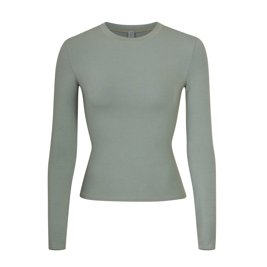 

Футболка с длинным рукавом SKIMS Cotton Jersey, цвет Mineral