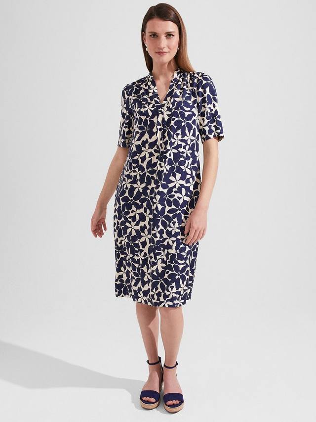 

Платье-туника с абстрактным принтом люсиль Hobbs, цвет Navy/Cream