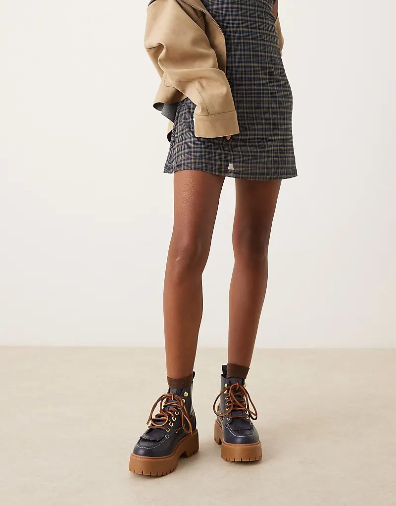 Ботинки Timberland Stone Street 7 Eye на платформе из темно-синей кожи — фото 4
