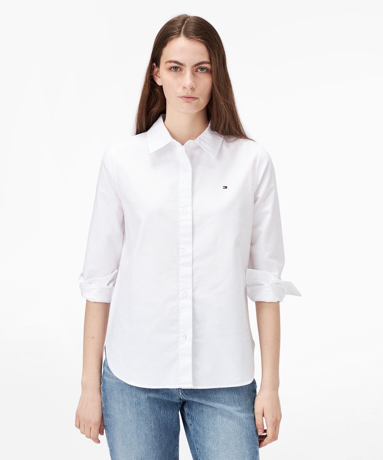 Рубашка с длинным рукавом свободного кроя в стиле Оксфорд TOMMY HILFIGER, White YCF