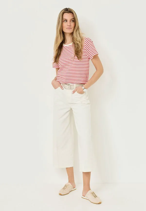 

Футболка с принтом Tamaris, Goji Berry Bright White Striped Tee, Белый, Футболка с принтом Tamaris, Goji Berry Bright White Striped Tee