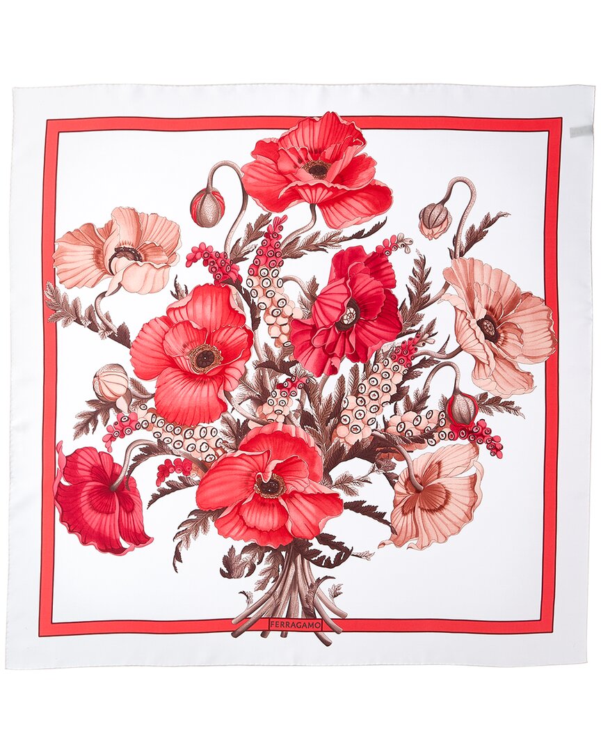 

Шелковый шарф Ferragamo Poppies Salvatore Ferragamo, красный
