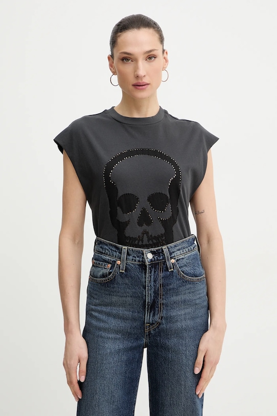 

Хлопковый топ Zadig&Voltaire, серый