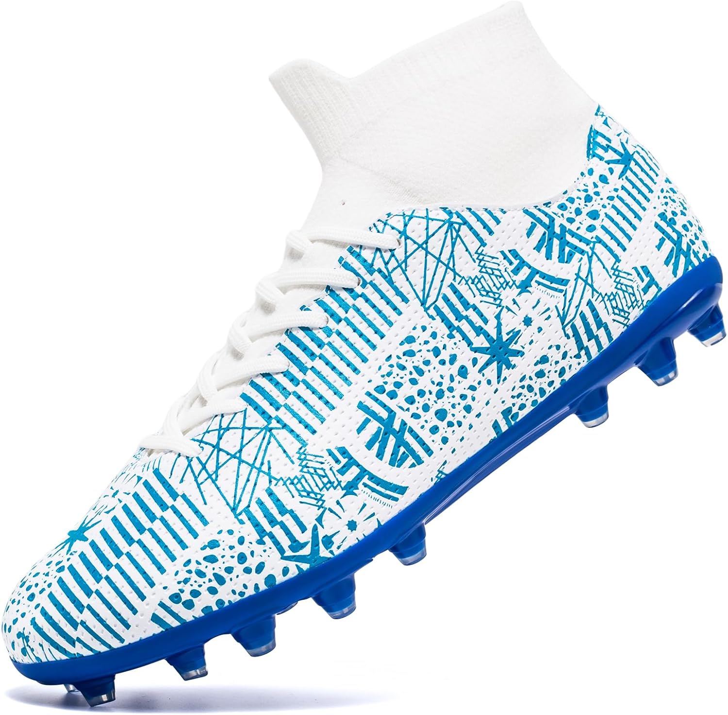 

Детские футбольные бутсы для улицы и искусственного газона, футбольная обувь для мальчиков Otzttzto, белый