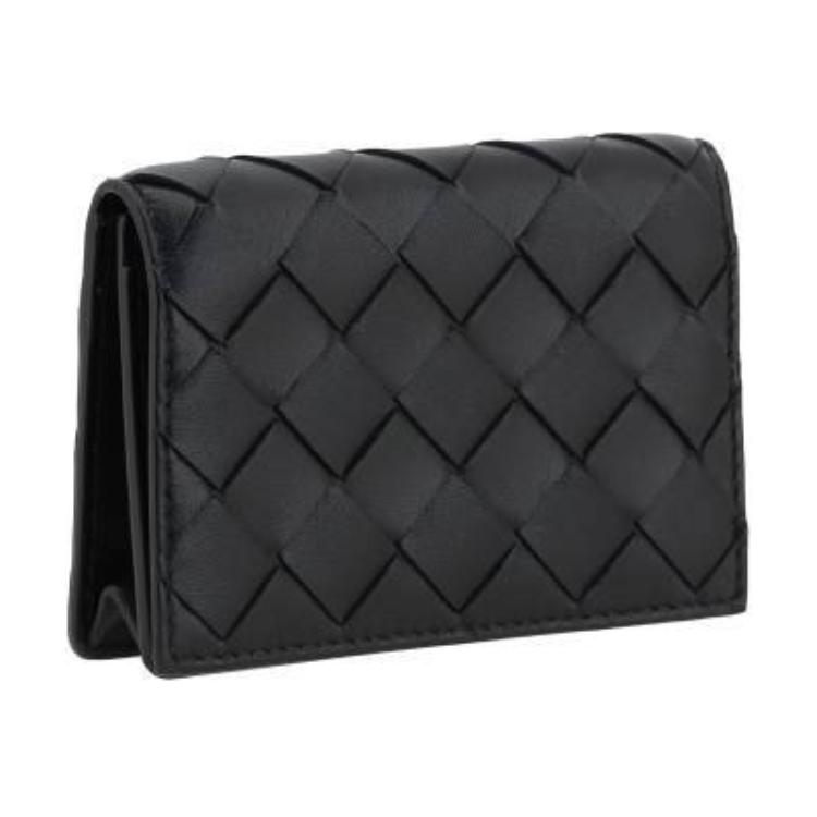 Bottega Veneta Женский картхолдер из ягненка черный — фото 4