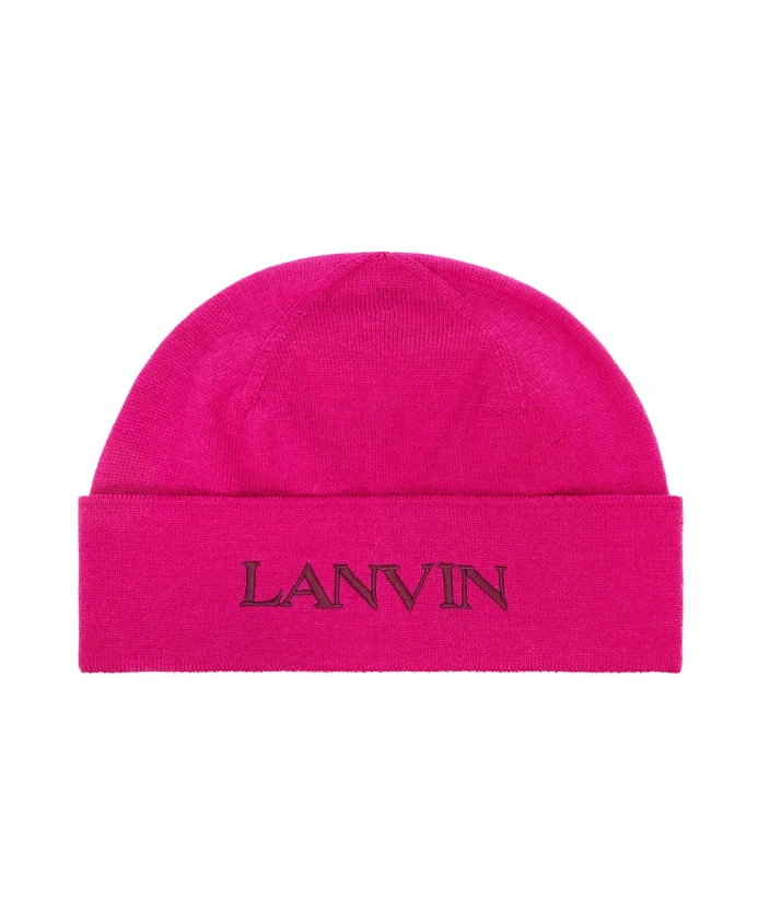 

Роскошная шерстяная шапка с логотипом Lanvin, розовый