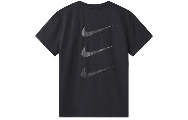Футболка (WMNS) Nike Dri-FIT Run Division Back Printing Sports Running T-Shirt Black, черный — фото 2