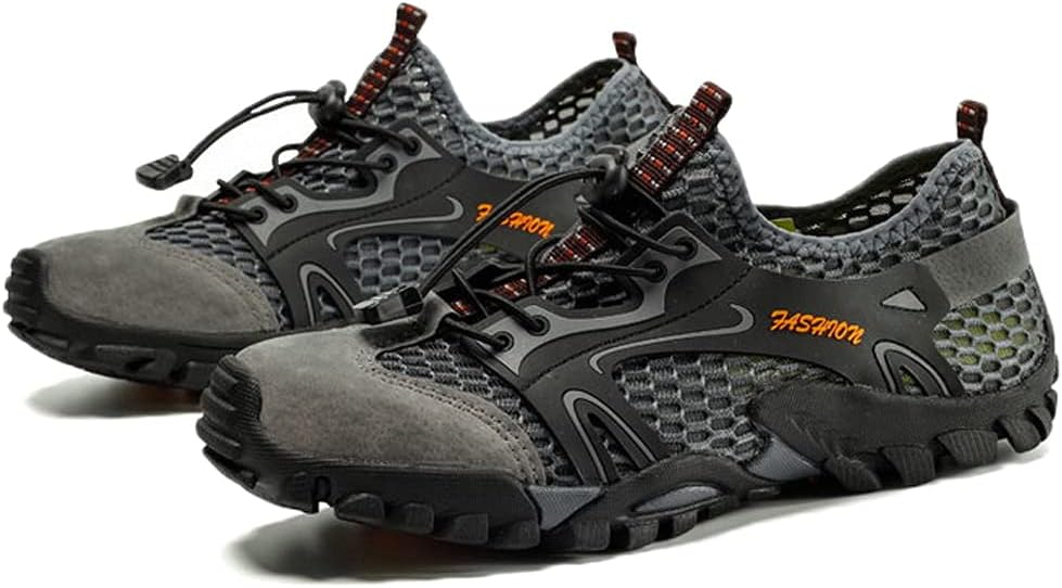 

Мужские водонепроницаемые походные кроссовки hongrenamz с низкой посадкой для треккинга и туристических маршрутов, серый