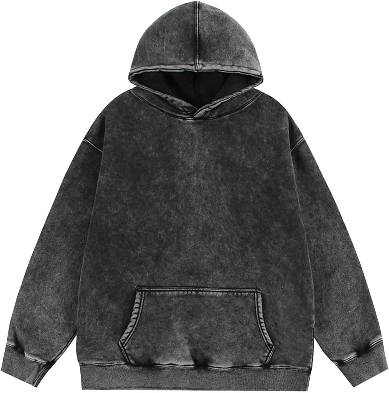 

Винтажный оверсайз худи для мужчин, утепленный флисом Mrmaere