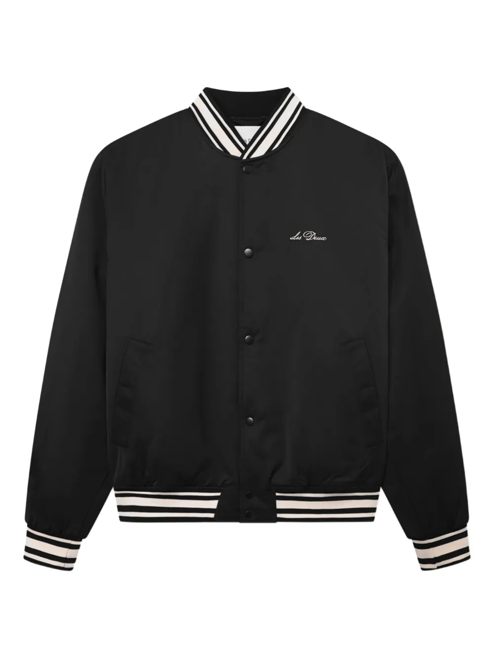 

Атласный бомбер с вышивкой Les Deux, черный