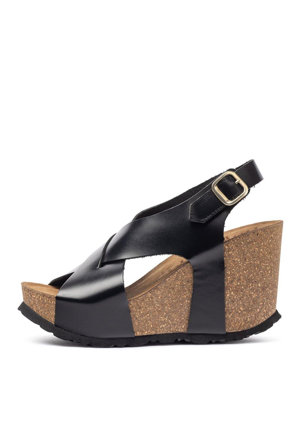 Босоножки на танкетке Platform sandals Yokono, черный