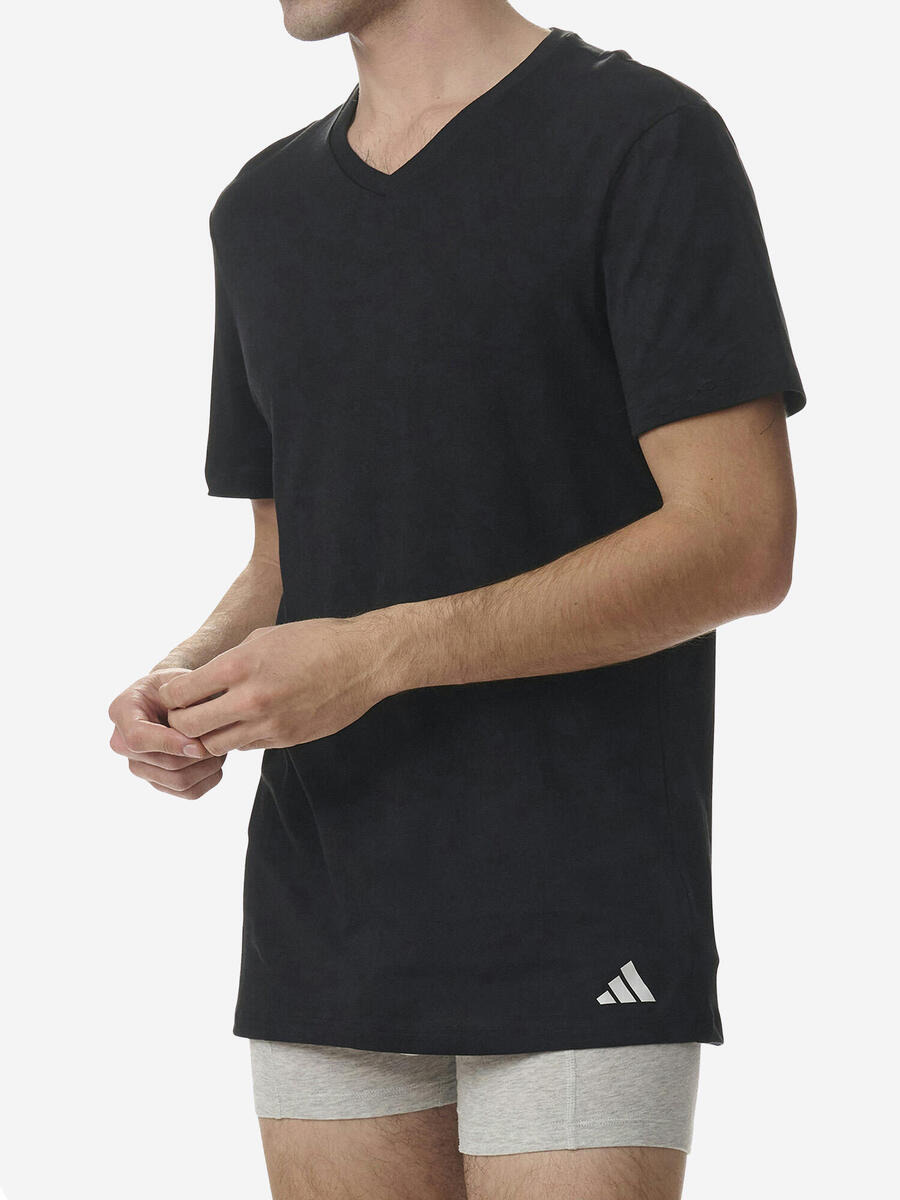 ADIDAS Тренировочная футболка, дышащая, мужская, Active Core, хлопок, чёрная — фото 4