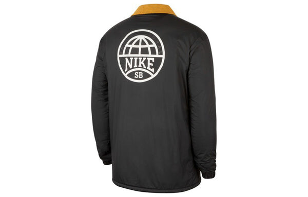 Куртка Nike SB logo Printing Fleece Lined Stay Warm corduroy Colorblock Skateboard Jacket Black, черный — фото 2