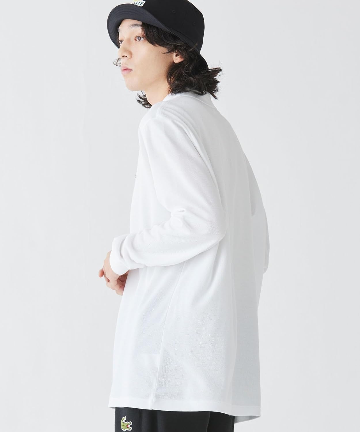 Официальная поло-рубашка Lacoste Original Fit с длинным рукавом, модель L1312, белый — фото 4