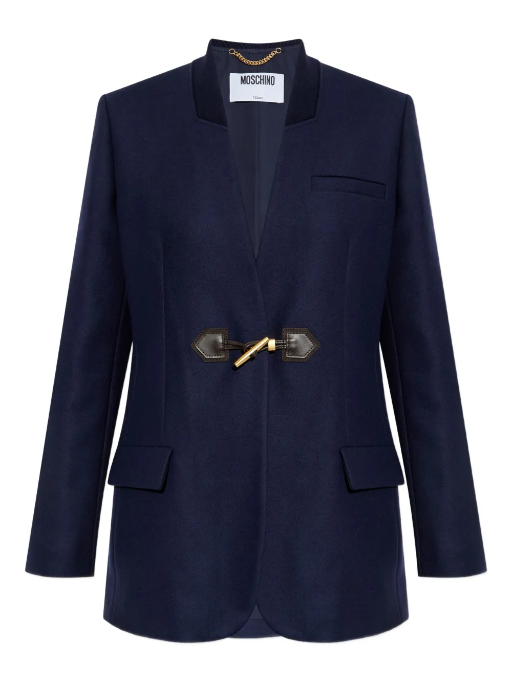 

Блейзер с заплатками на локтях Moschino, синий