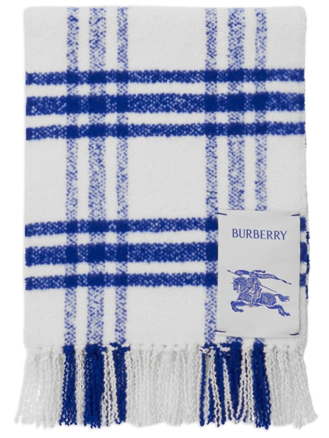 

Burberry шерстяной шарф с нашивкой-логотипом, белый