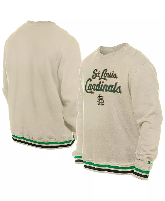 

Мужской кремовый свитшот St. Louis Cardinals St. Patrick's Day из твила New Era