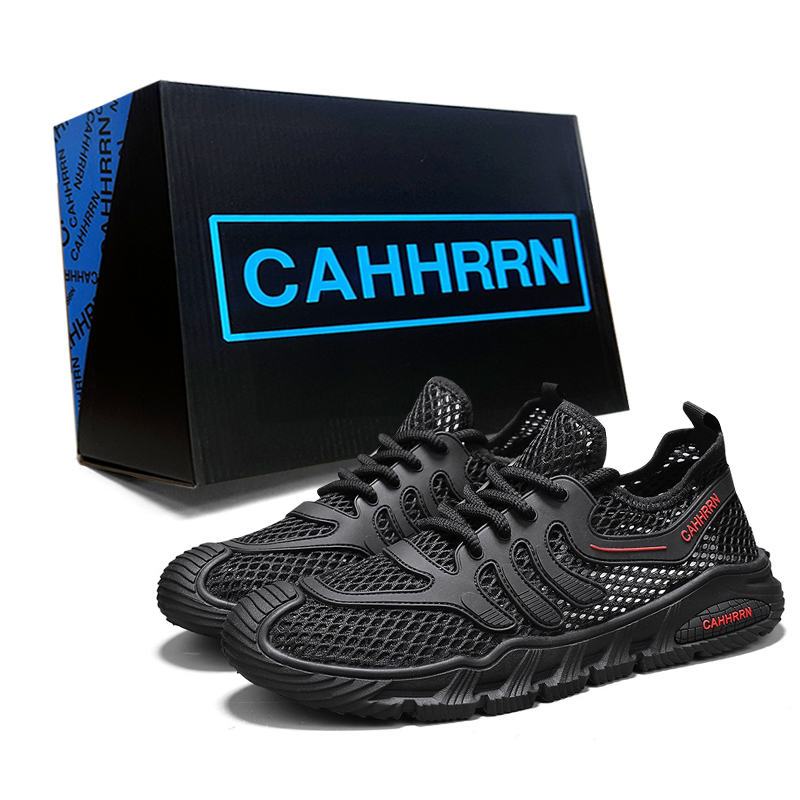 

CAHHRRN Дышащие мужские низкие кеды повседневные черные, цвет Black