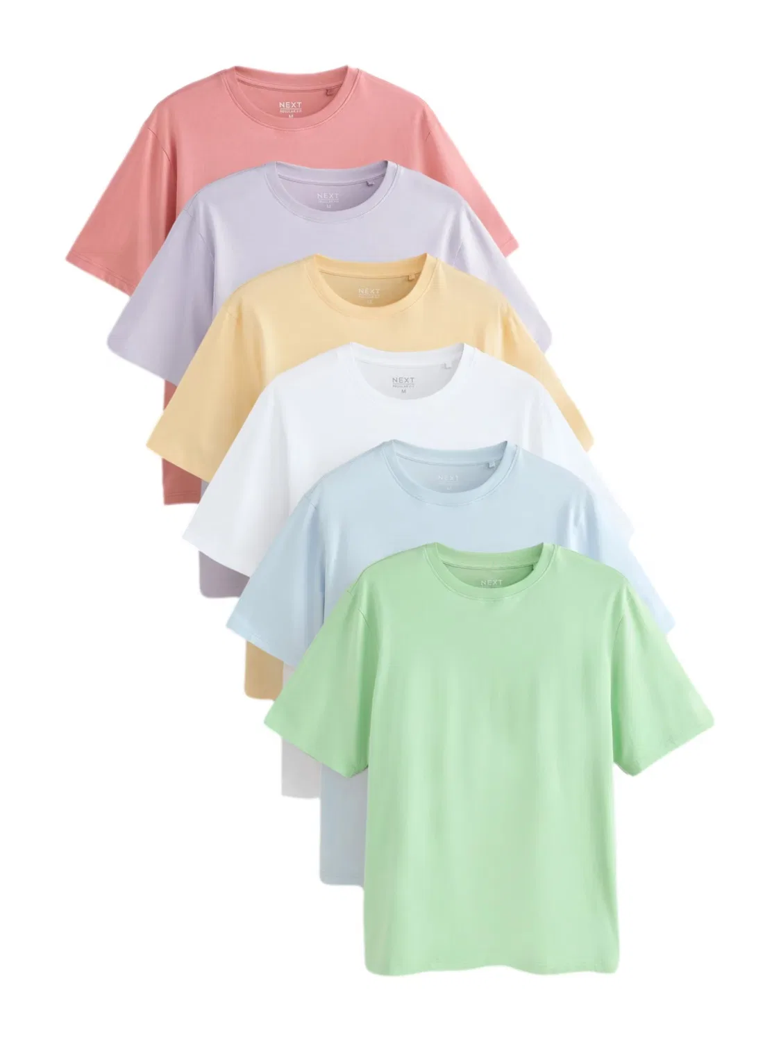 Футболка 'Essential' Next, Light Blue/Lemon/Light Green/Light Purple/Pastel Red/White
