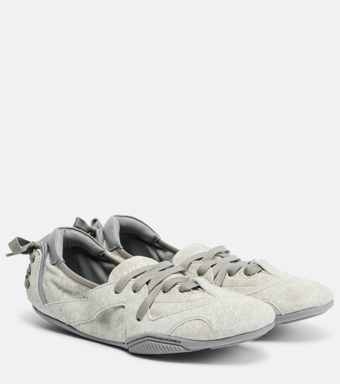 Балетки из замши Acne Studios, Grey Melange