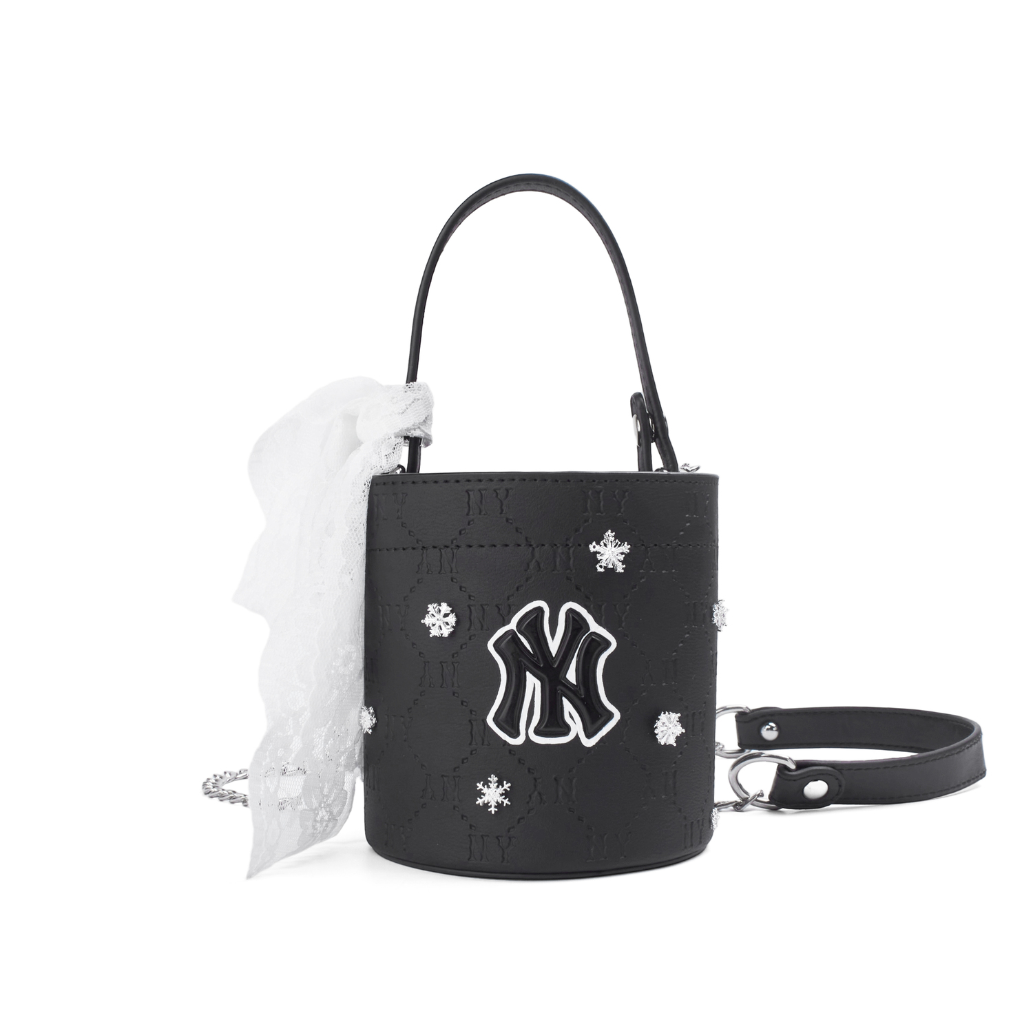 

MLB Сумка-ведро PU для женщин, черная