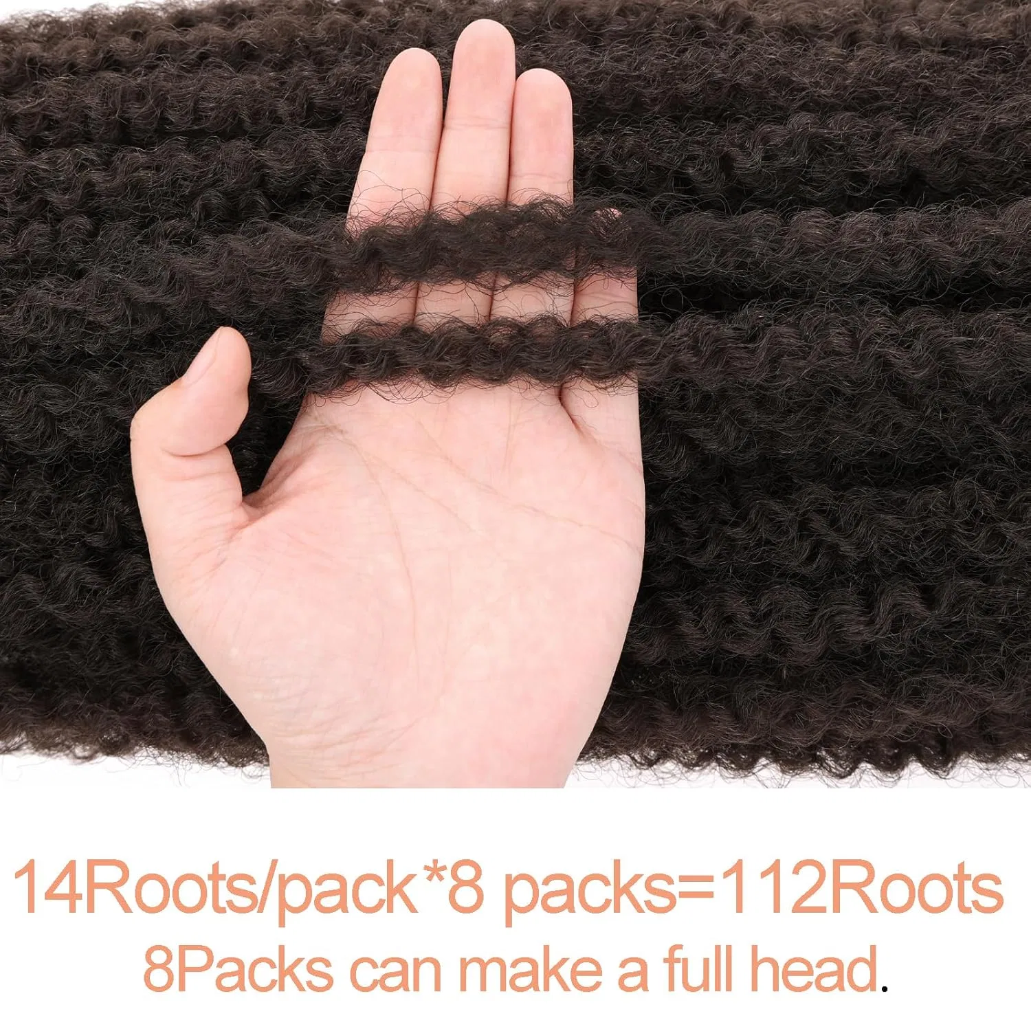 Синтетические афро-кудрявые волосы Marley Twist Hair 24" в оттенке темно-коричневый Mscat, 4# — фото 4