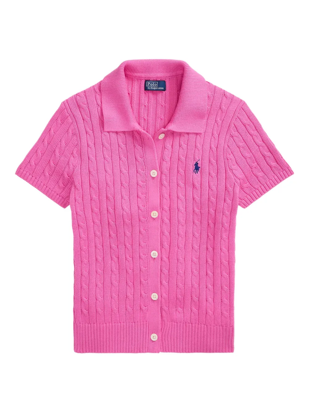 

Топ фактурной вязки с короткими рукавами POLO RALPH LAUREN, розовый