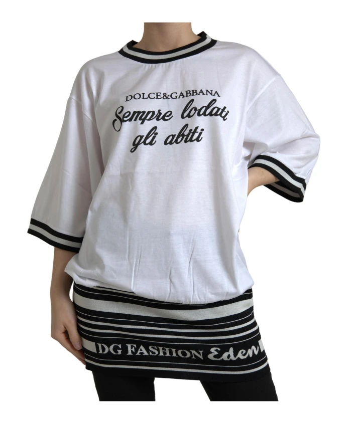 

Аутентичная футболка с круглым вырезом и принтом Dolce & Gabbana, белый
