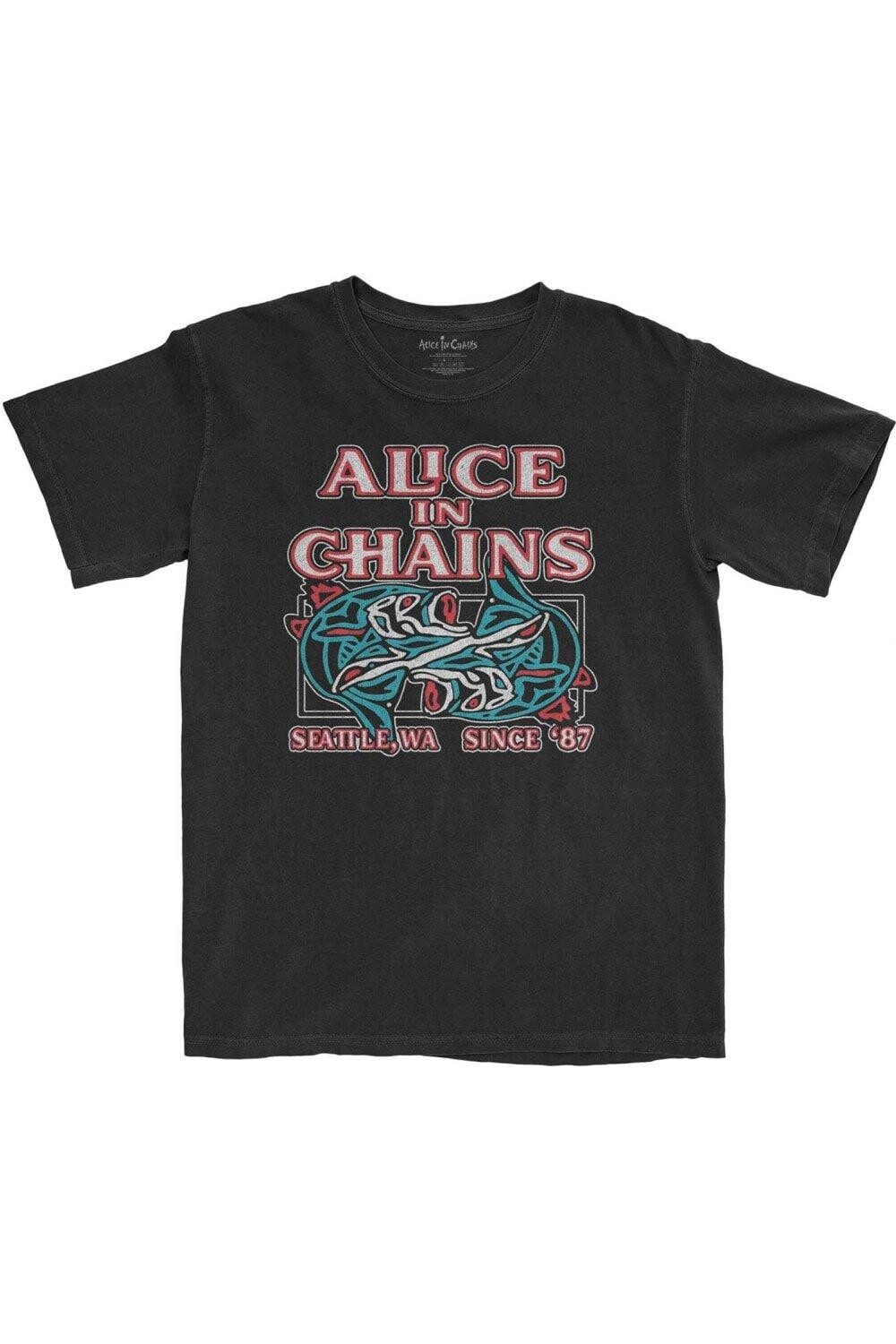 

Хлопковая футболка Totem Fish Alice In Chains, черный