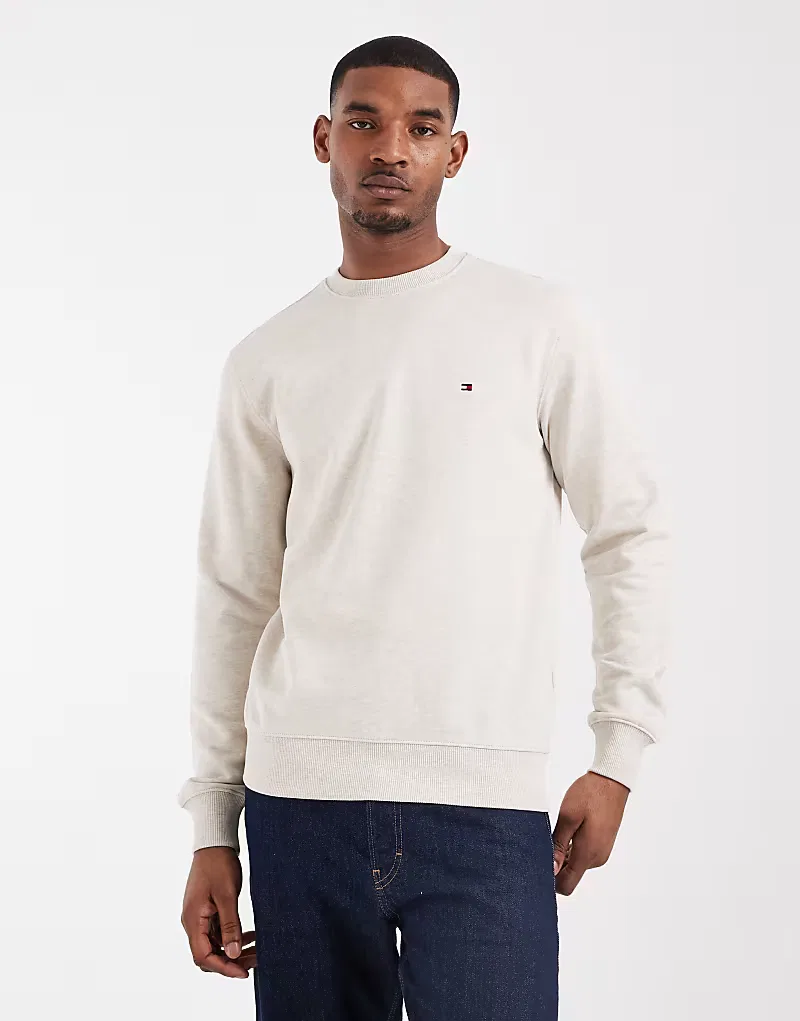 Бежевая толстовка с круглым вырезом Tommy Hilfiger Essential