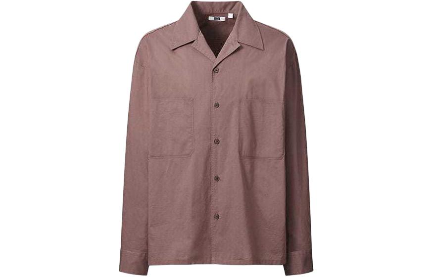 Рубашка U Collection Umber мужская UNIQLO, коричневый — фото 3