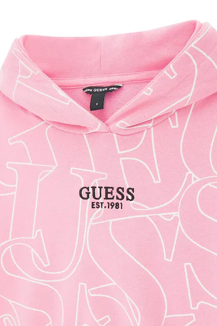 Толстовка с капюшоном детская Guess, розовый — фото 3