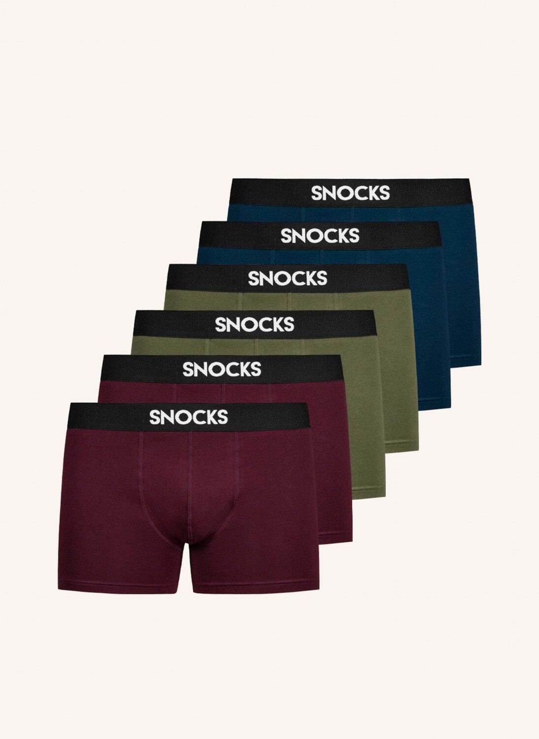 

Набор из 6 боксеров SNOCKS, цвет ROT/OLIV/BLAU