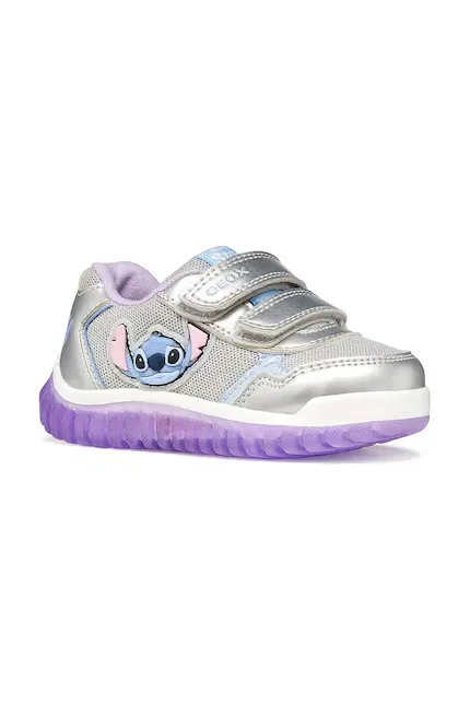 Кроссовки детские LIGHTYLOO x Lilo & Stitch Geox, серебряный