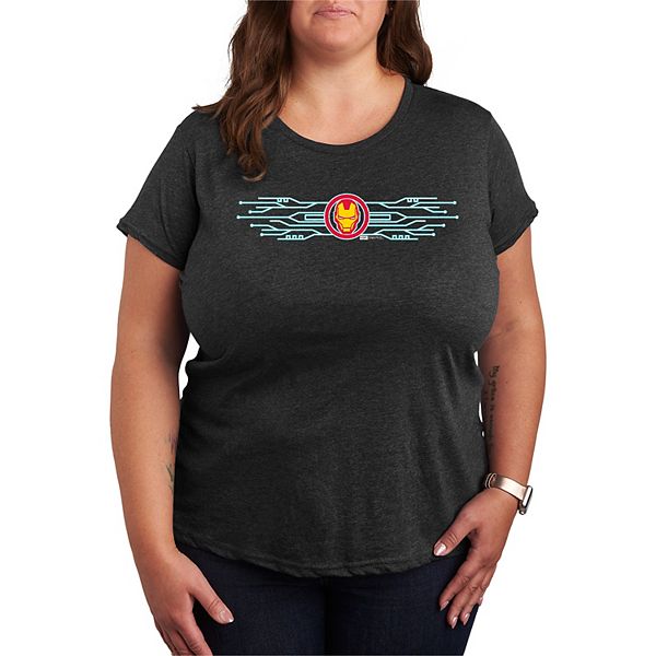 

Футболка с принтом Iron Man, plus size Marvel, Heather Charcoal