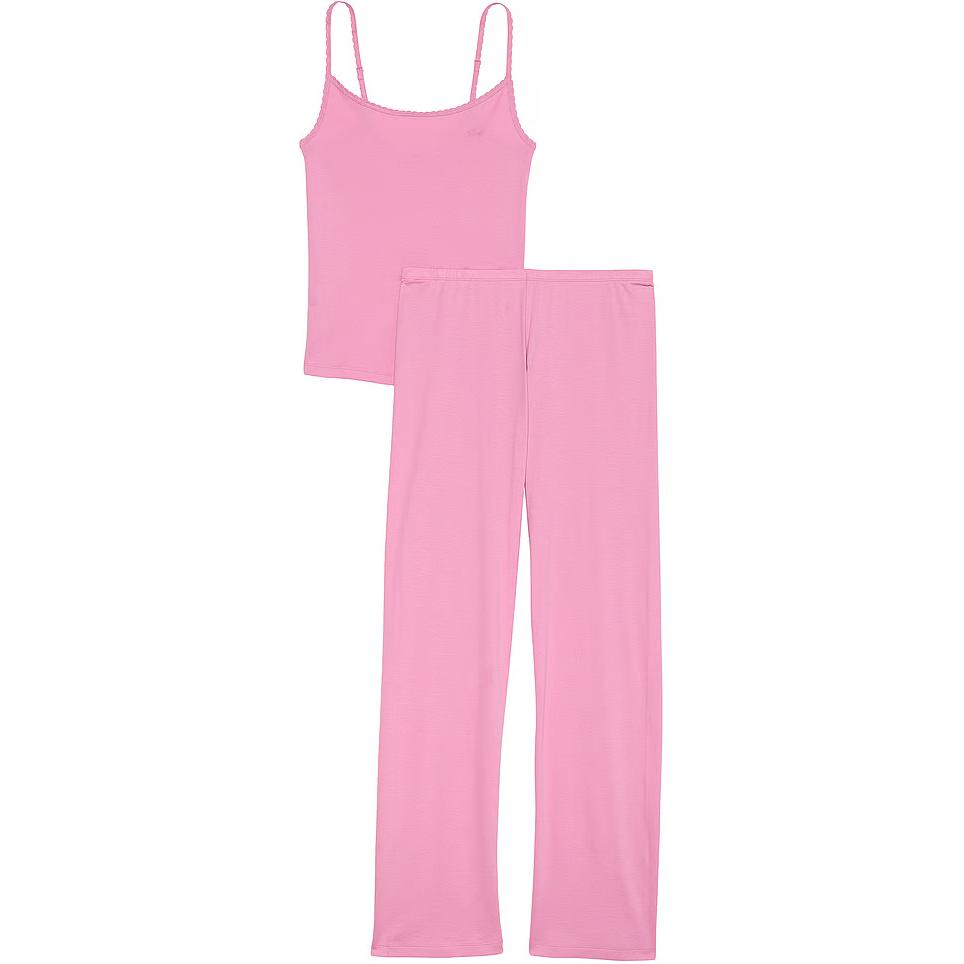 

Victoria's Secret РОЗОВЫЙ хлопковый пижамный комплект Spill the Tea / Розовый пижамный комплект Moonstone Pink для женщин, розовый