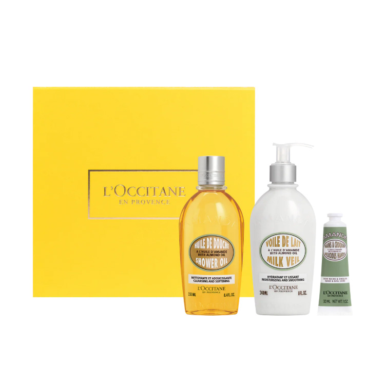 

Миндальный крем для ванны и рук увлажняющий набор 75мл+250мл LOCCITANE, Three-Piece Set: Almond Bath Oil 250ml+Almond Body Lotion 240ml+Almond Hand Cream 30ml