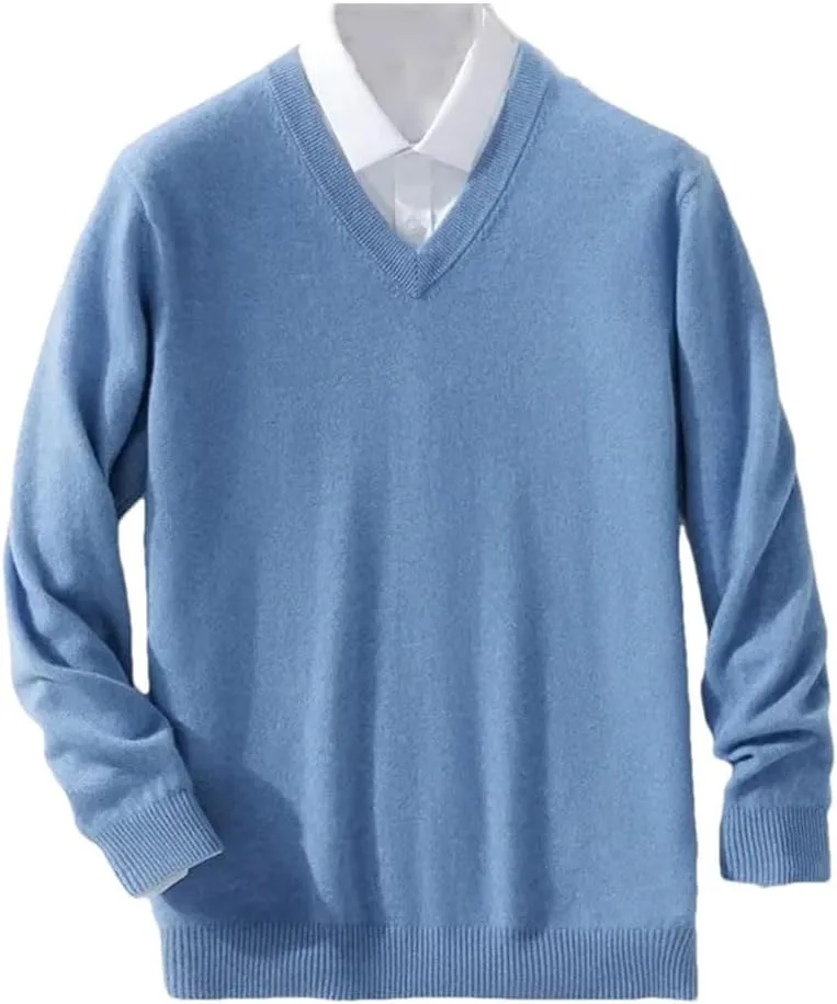 

Мужской мягкий кашемировый свитер с V-образным вырезом