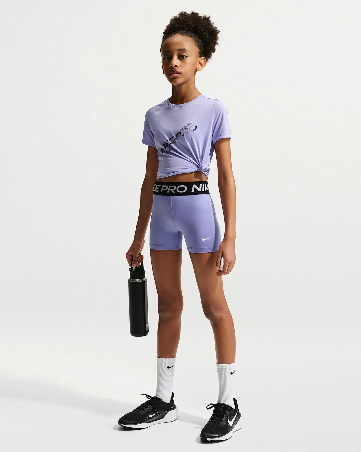 Шорты Nike Pro для девочек, Light Thistle/White