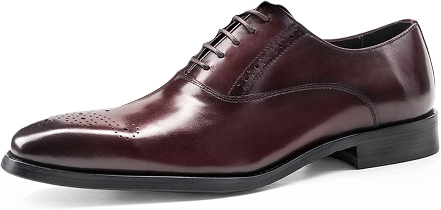 

Мужские свадебные туфли WKNBEU из коровьей кожи с шнуровкой, кожаные оксфорды, деловые туфли с крыльями для выпускного или вечеринки, черные, размер US6-6.5/UK5-5.5/EU38