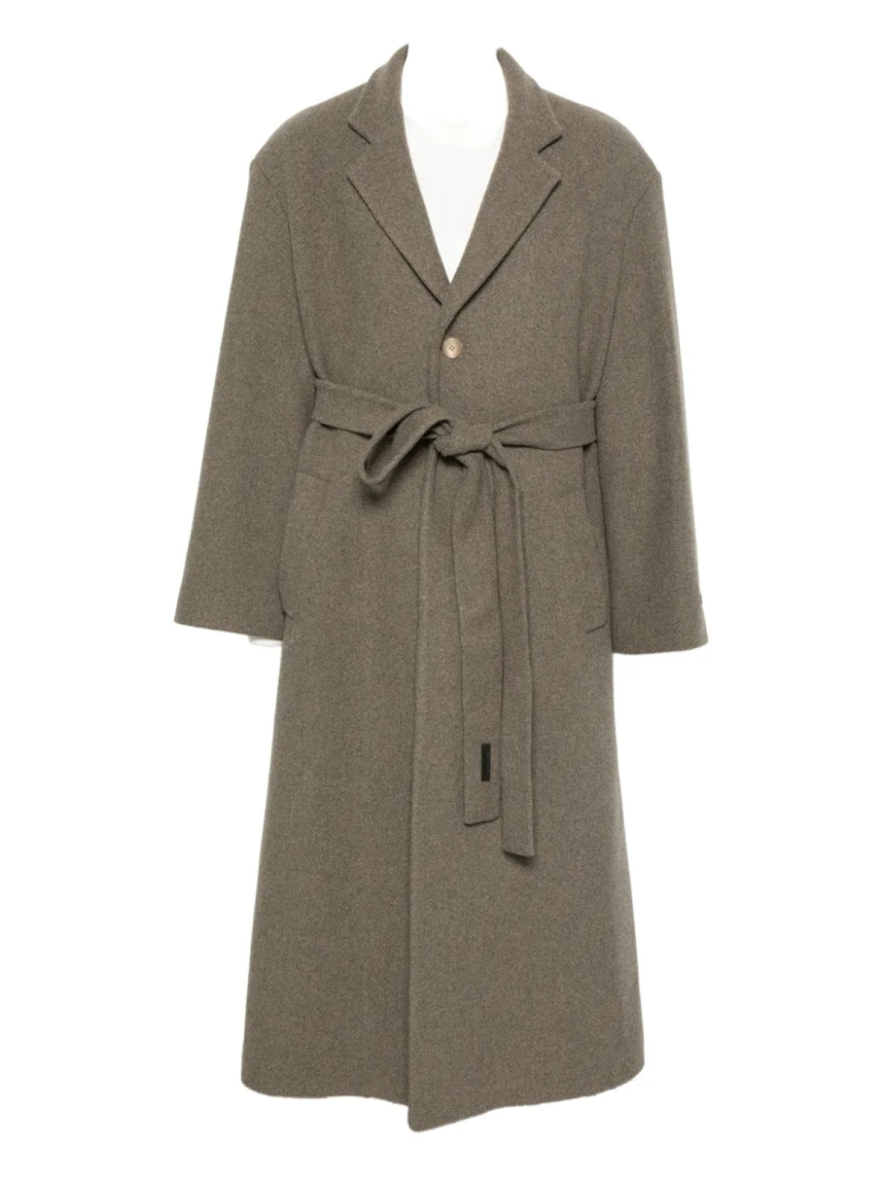 

Шерстяное пальто с поясом Fear Of God, серый