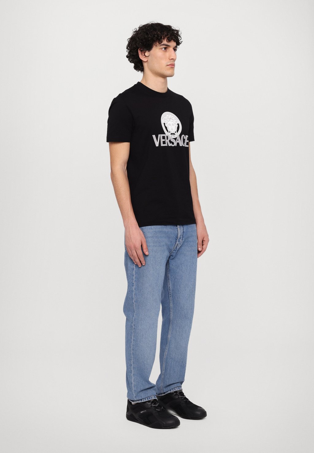Футболка с принтом COMPACT PRINT Versace, черный — фото 4