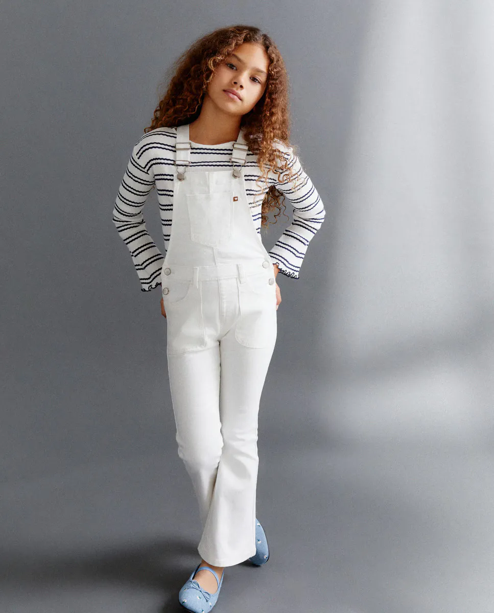 

Длинный комбинезон для девочки Kids El Corte Inglés, цвет Blanco roto