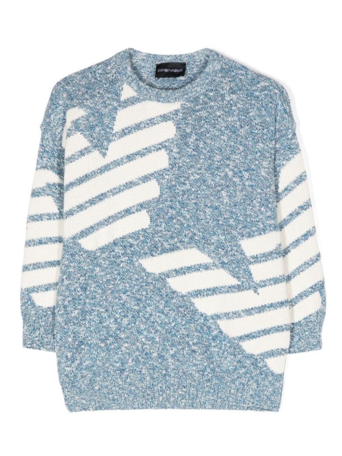

Джемпер вязки интарсия с логотипом Emporio Armani Kids, синий