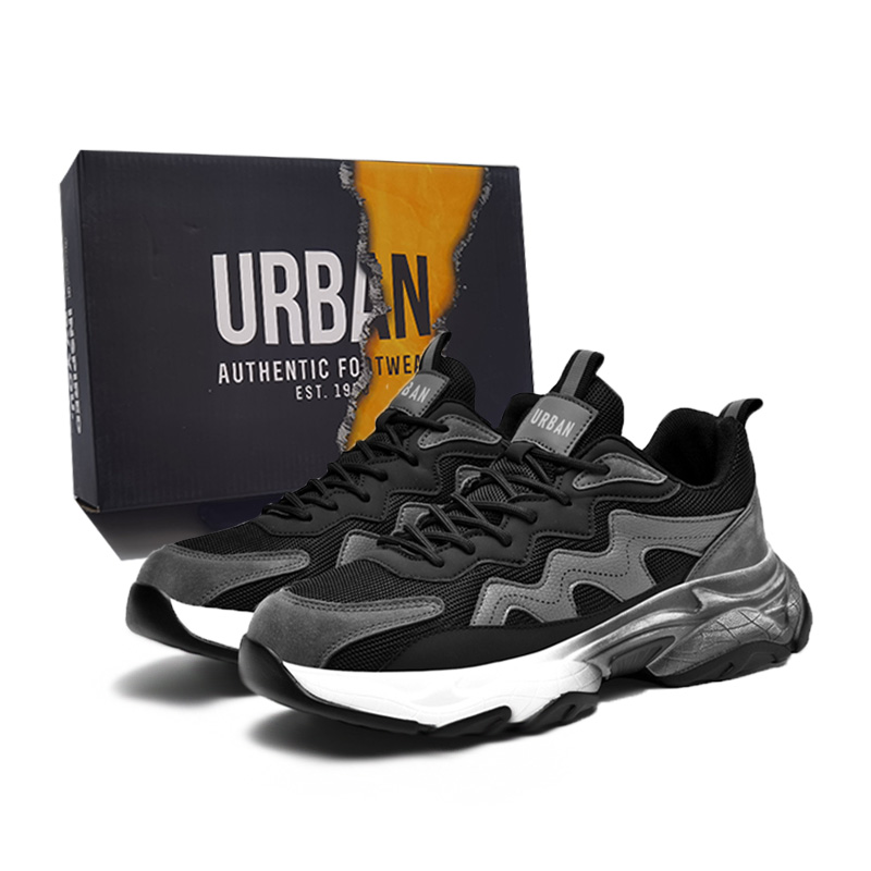 

URBAN AUTHENTIC Скользоустойчивые, износостойкие, дышащие, увеличивающие рост низкие массивные кроссовки мужские грязно-серые, цвет Dirty Gray