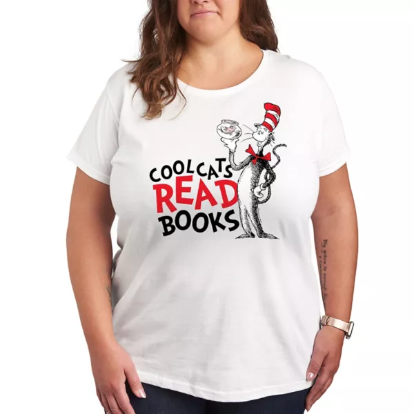 

Футболка с принтом "Крутые коты читают книги" Dr Seuss Licensed Character, белый
