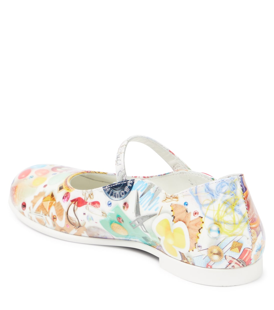 Мэри Джейн из лаковой кожи Melobib Christian Louboutin Kids, Multi/Lin Bianco — фото 3